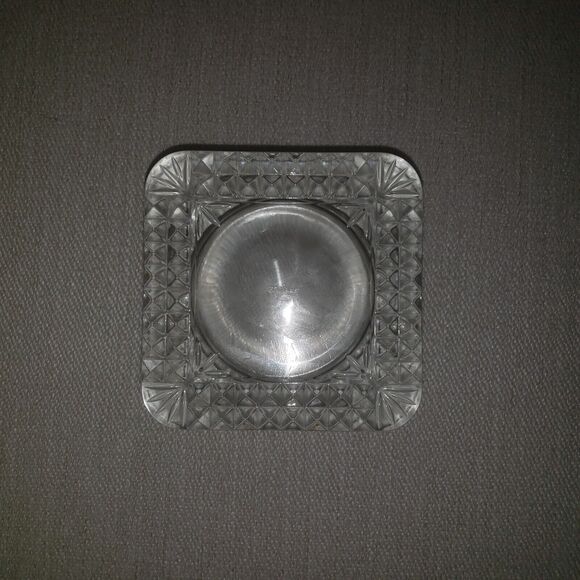 Cristal d'Arques France Heavy Crystal Square Art Deco Trinket Box Candle Holder - Picture 3 of 5